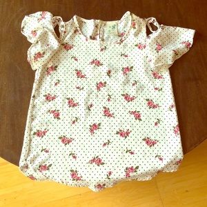 Cold shoulder floral shirt